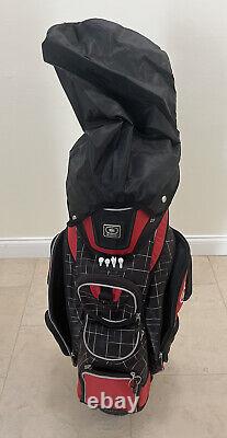Ogio Woode Cart Golf Bag 14-Way Divider Red Black with Hood