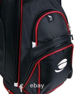 Orlimar CRX 14.6 Golf Cart Bag, 14-Way Divider Top, 6 Zippered Pockets/Black/Red