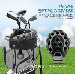 PGM Golf Cart Bag Molded Lock Top Golf Bag 14-Way Full Length Dividers 11 Pocket