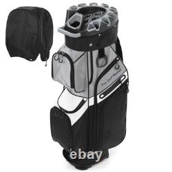 PGM Premium Grey 14 Way Golf Cart Bag Rainproof Club Bag with Protective Frame
