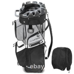 PGM Premium Grey 14 Way Golf Cart Bag Rainproof Club Bag with Protective Frame