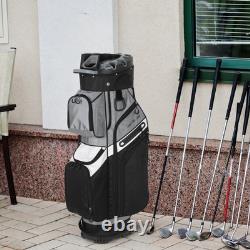 PGM Premium Grey 14 Way Golf Cart Bag Rainproof Club Bag with Protective Frame