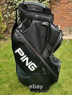 PING DLX Golf Cart Trolley Bag / 15 Way / Rainhood & Strap / Very Good