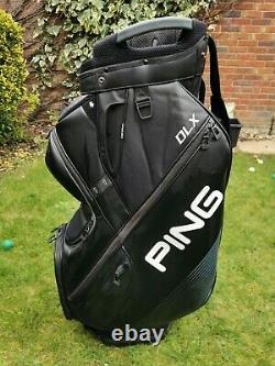 PING DLX Golf Cart Trolley Bag / 15 Way / Rainhood & Strap / Very Good