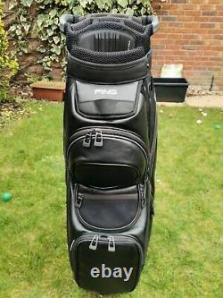 PING DLX Golf Cart Trolley Bag / 15 Way / Rainhood & Strap / Very Good