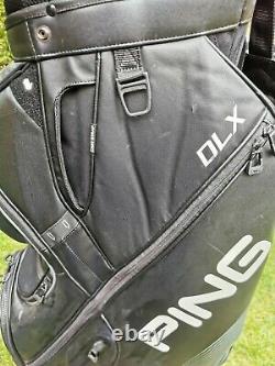 PING DLX Golf Cart Trolley Bag / 15 Way / Rainhood & Strap / Very Good