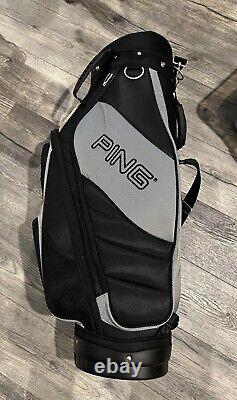 PING Frontier Cart Golf Bag 6 way black, grey, beige 7 primary pockets