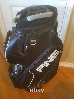 PING Golf DLX Cart Bag 15 way Top Black with White Trim Used GUC