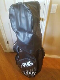 PING Golf DLX Cart Bag 15 way Top Black with White Trim Used GUC