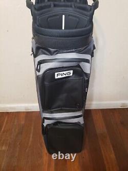 PING PIONEER MONSOON CART GOLF BAG 15-WAY BLACK/WHITE WithRAINCOVER- NEW (no tags)