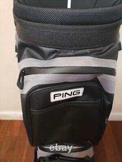 PING PIONEER MONSOON CART GOLF BAG 15-WAY BLACK/WHITE WithRAINCOVER- NEW (no tags)