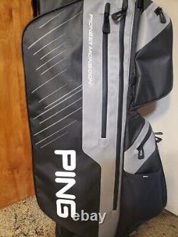 PING PIONEER MONSOON CART GOLF BAG 15-WAY BLACK/WHITE WithRAINCOVER- NEW (no tags)