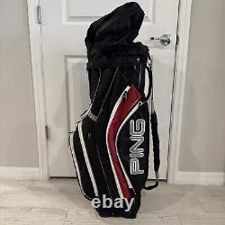 PING Pioneer 15-Way Cart Golf Bag Black/Red/White 417336 Pre-Owned