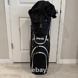 PING Pioneer 15-Way Cart Golf Bag Black/Red/White 417336 Pre-Owned