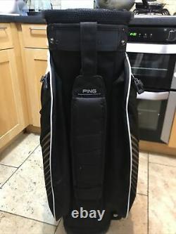 PING Pioneer Golf Cart Bag, Black/White, 15-Way, Strap, A1 condition, hood, 9/10