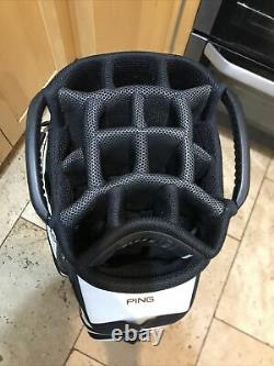 PING Pioneer Golf Cart Bag, Black/White, 15-Way, Strap, A1 condition, hood, 9/10