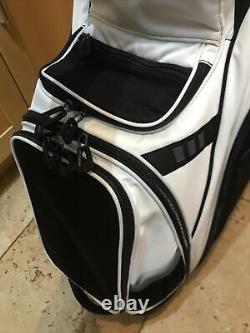 PING Pioneer Golf Cart Bag, Black/White, 15-Way, Strap, A1 condition, hood, 9/10