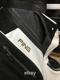 PING Pioneer Golf Cart Bag, Black/White, 15-Way, Strap, A1 condition, hood, 9/10