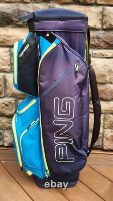 PING Traverse 191 Golf Cart Bag 14 Way Cooler Bag Blue/Turquoise W Rain Cover