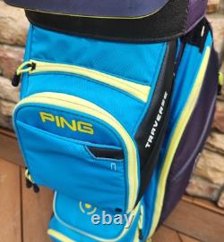 PING Traverse 191 Golf Cart Bag 14 Way Cooler Bag Blue/Turquoise W Rain Cover