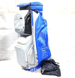 PING Traverse Cart Bag Golf Bag Rain Cover 14 Way Divider Single Strap Blue Gray