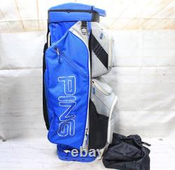 PING Traverse Cart Bag Golf Bag Rain Cover 14 Way Divider Single Strap Blue Gray