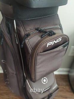 PING Traverse Cart Golf Bag 14 Way Top / 10 Pockets Black / Gray Rain Cover