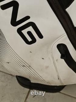 PING golf bag DLX Black & White 15 Way divider Cart Bag self standing with strap