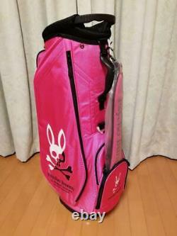 PSYCHO BUNNY Pink Golf Cart Caddy Bag SPORT CASUAL 9 x 46 inch 3.6kg F/S JP New