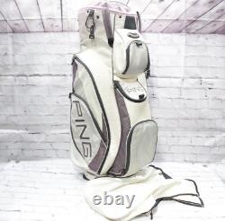 Ping Golf Cart Bag 14 Way Divider Womens Pink & Cream With Rain Cover