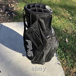 Ping Pioneer Cart Golf Bag (Black) 14 Way Top with raincover (great shape)