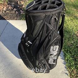 Ping Pioneer Cart Golf Bag (Black) 14 Way Top with raincover (great shape)
