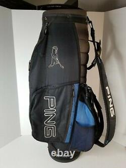 Ping Retro Golf Cart Bag 7 Dividers Blue/Black With Carry Strap