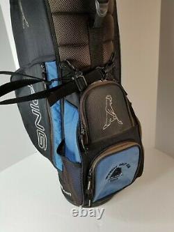 Ping Retro Golf Cart Bag 7 Dividers Blue/Black With Carry Strap