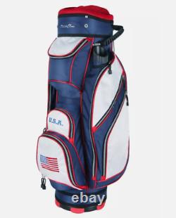 Pow? Rbilt TPS 5400 14-Way Flag Golf Club Cart Bag RED, WHITE & BLUE, 7.05 lbs