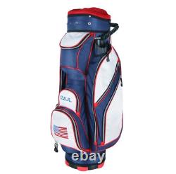 Pow? Rbilt TPS 5400 14-Way Flag Golf Club Cart Bag RED, WHITE & BLUE, 7.05 lbs