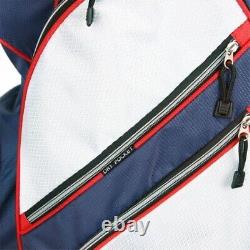 Pow? Rbilt TPS 5400 14-Way Flag Golf Club Cart Bag RED, WHITE & BLUE, 7.05 lbs