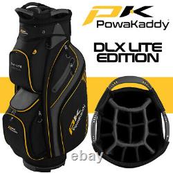 PowaKaddy DLX-Lite Edition Golf Cart Bag Black/Titanium/Yellow NEW! 2020