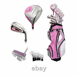 Precise M5+ Ladies 17 Piece Complete Right Hand Womens Golf Club Set with Cart Bag