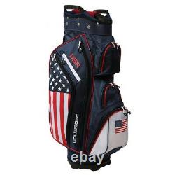 Prosimmon Golf DRK 14 Way Cart Bag, USA Flag