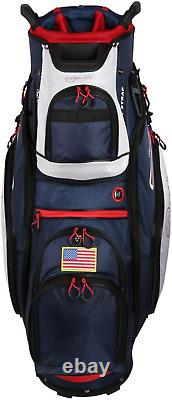 Ram Golf FX Deluxe Golf Cart Bag with 14 Way Dividers USA Flag