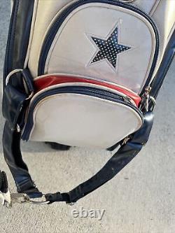 (Rare) Bridgestone Red/White/Blue American Flag Golf Bag with 6-Way Club Divider