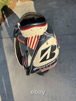 (Rare) Bridgestone Red/White/Blue American Flag Golf Bag with 6-Way Club Divider