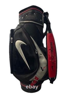 Rare Nike Golf Tour Staff Bag Black/Red VR Swoosh Premium Cart Bag READ
