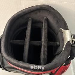 Rare Nike Golf Tour Staff Bag Black/Red VR Swoosh Premium Cart Bag READ