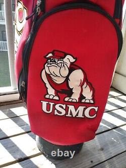 Rare Team Golf Cart Bag U. S. Marine Corp USMC 14-Dividers Red Hard To Find