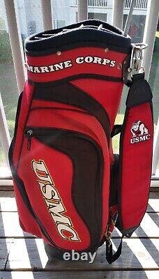 Rare Team Golf Cart Bag U. S. Marine Corp USMC 14-Dividers Red Hard To Find