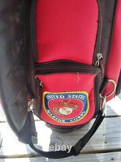 Rare Team Golf Cart Bag U. S. Marine Corp USMC 14-Dividers Red Hard To Find