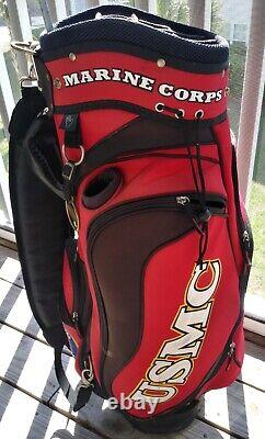 Rare Team Golf Cart Bag U. S. Marine Corp USMC 14-Dividers Red Hard To Find