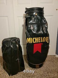 Rare! Vintage Michelob Golf Staff Size Cart Bag 6-Way Top Divider Black MGD